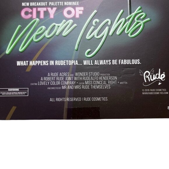 Rude Cosmetics City of Neon Lights Palette Makeup 90s Y2K - Picture 2 of 7